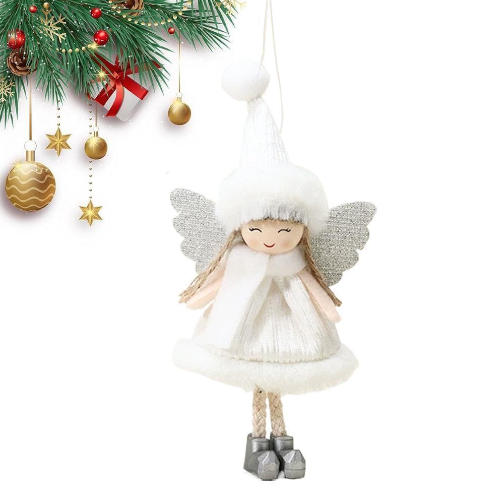Ornamento De Anjo De Pelúcia Premium-Decoração De Árvore De Natal De 9 Polegadas Com Corda Suspensa , Menina De Veludo L