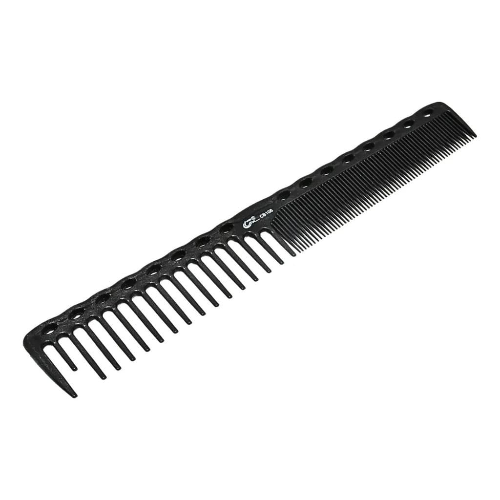 Pente Umi Profissional Carbono Para Corte Com Régua Barbeiro Preto
