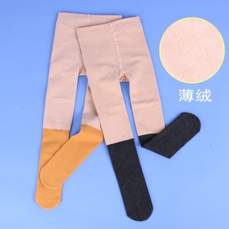 Meninas perna nua ferramenta útil primavera outono lã fina costura infantil meia-calça exterior usar falso tubo alto Leg