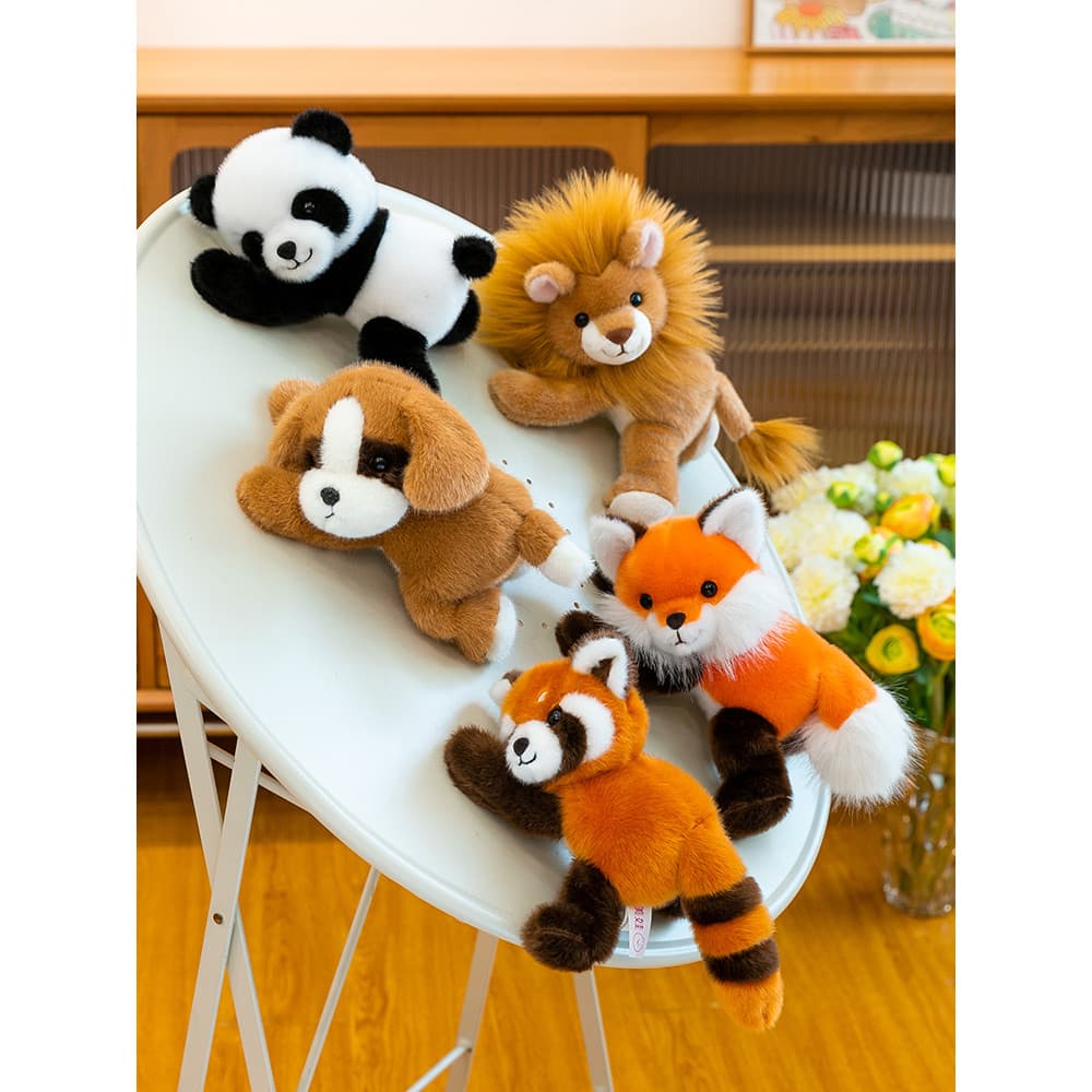 Genuíno abraço divertido série brinquedo de pelúcia bonito Panda guaxinim filhote de cachorro leão tecido boneca present