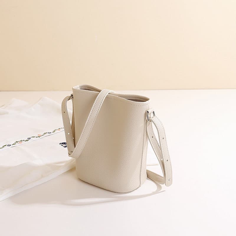 bolsa transversal feminino bolsa feminina High-End sentido lichia padrão couro macio balde saco feminino 2025 novo estil