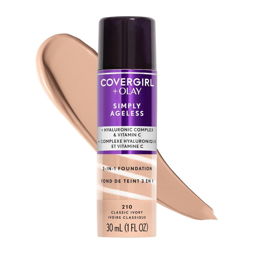 COVERGIRL+Olay Simply Ageless Base Líquida 3 em 1 Cor Classic Ivory, 1 Onça (a embalagem pode variar) UR4M