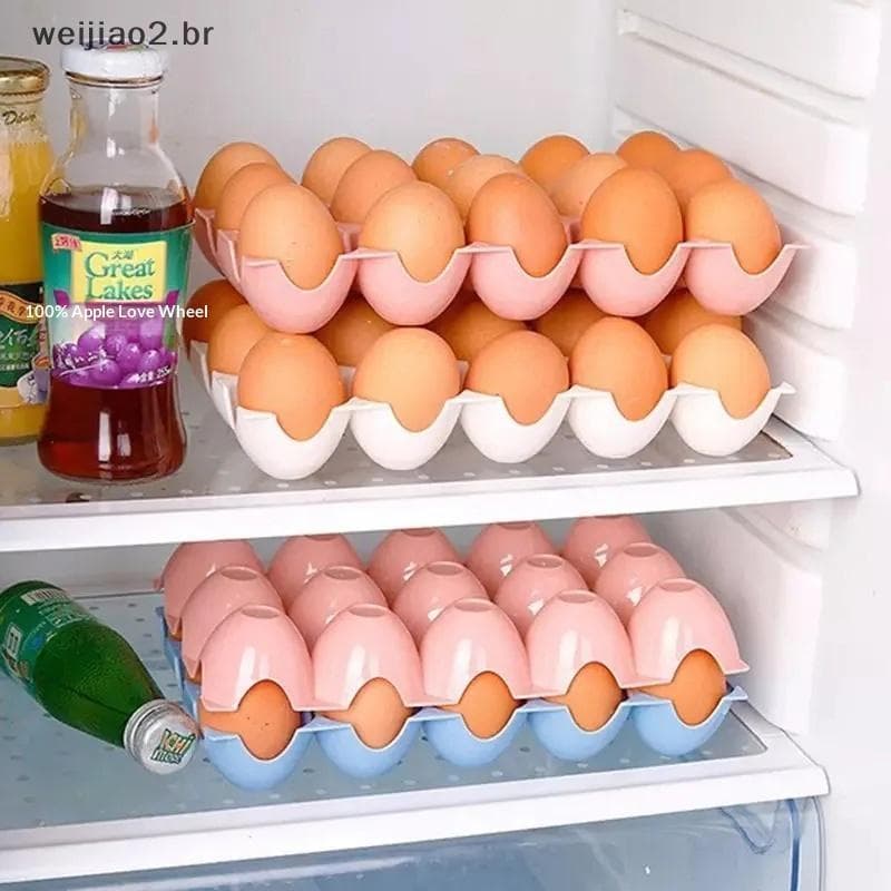 weijiao2 . BR Recipiente Grande De Armazenamento De Ovos Que Economiza Espaço Caixa De Preservação De Alimentos Para Pra