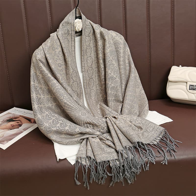 Lenço De Caxemira Grosso Feminino Impressão Novos Envoltórios Pashmina Viagem Poncho Cobertor Quente Inverno Bufanda Xal