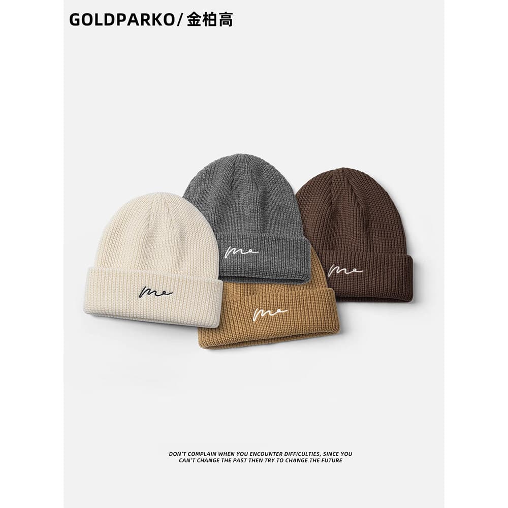 Street Wear chapéu de lã chapéu frio masculino feminino outono inverno cinza chapéu de malha masculino inverno quente 20
