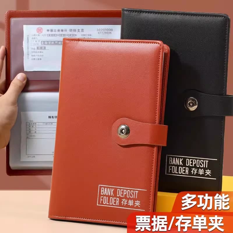 Banco regular depósito multifuncional coleção Bill Check armazenamento livro depósito de remitância único Passbook capa