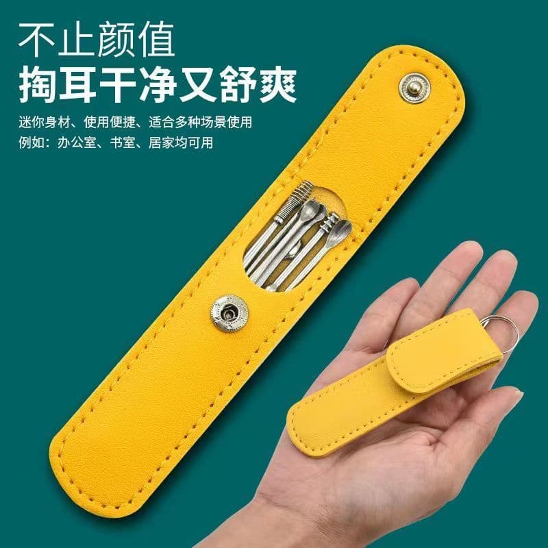 Conjunto de 6 peças de colheita de orelha, ferramenta útil, colher de colheita de orelha para adultos, colher de colheit