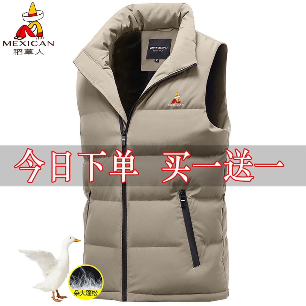 Espantalho para baixo colete de algodão masculino gola jaqueta outono inverno Workwear engrossado quente colete colete m