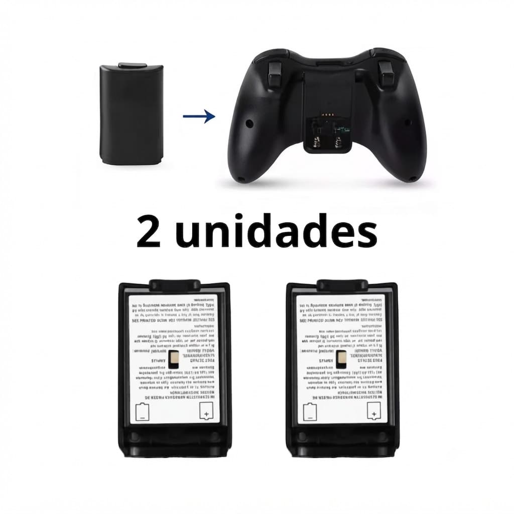 Kit 2 Tampa de Pilha Preta para Controle Xbox 360