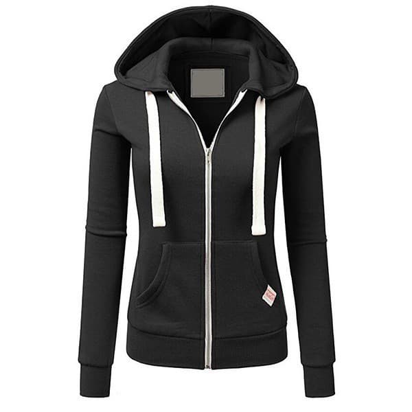 Primavera outono senhoras esportes lazer Fitness zíper moletom Cardigan com capuz na moda estilo esportivo jaqueta