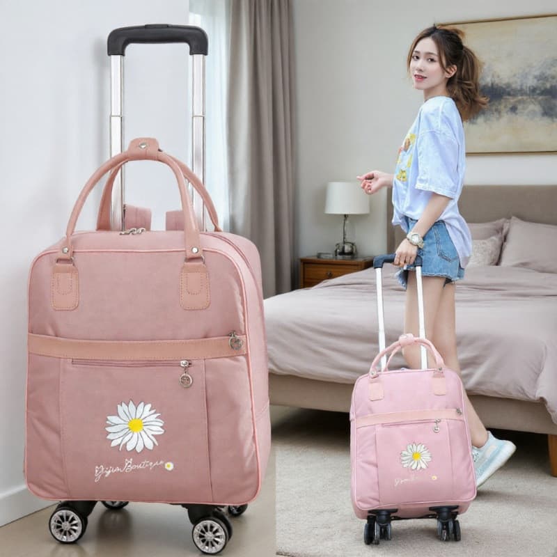 Saco de carrinho saco de viagem grande mudo roda Universal à prova dwaterproof água mochila estudante feminino