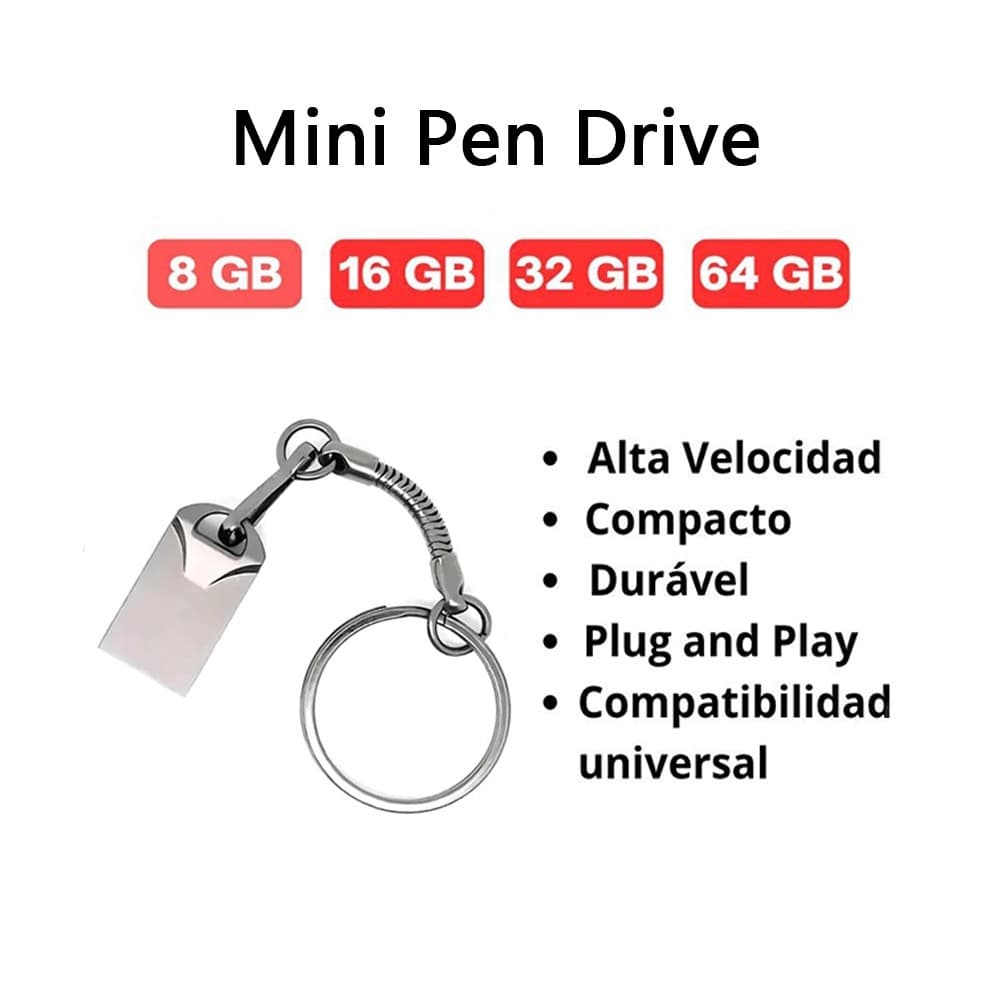 Mini ATVI pen drive USB portátil de metal de alta velocidade de 8 GB