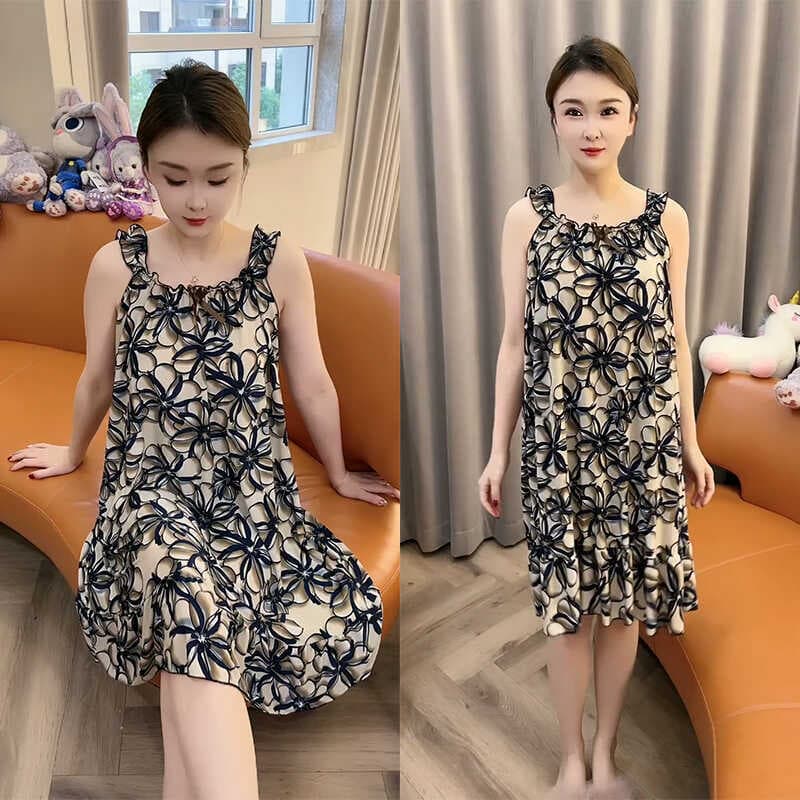 Verão novo estilo de seda gelo camisola feminina influenciador moda impressão solta mais magro olhar simples High-End Re