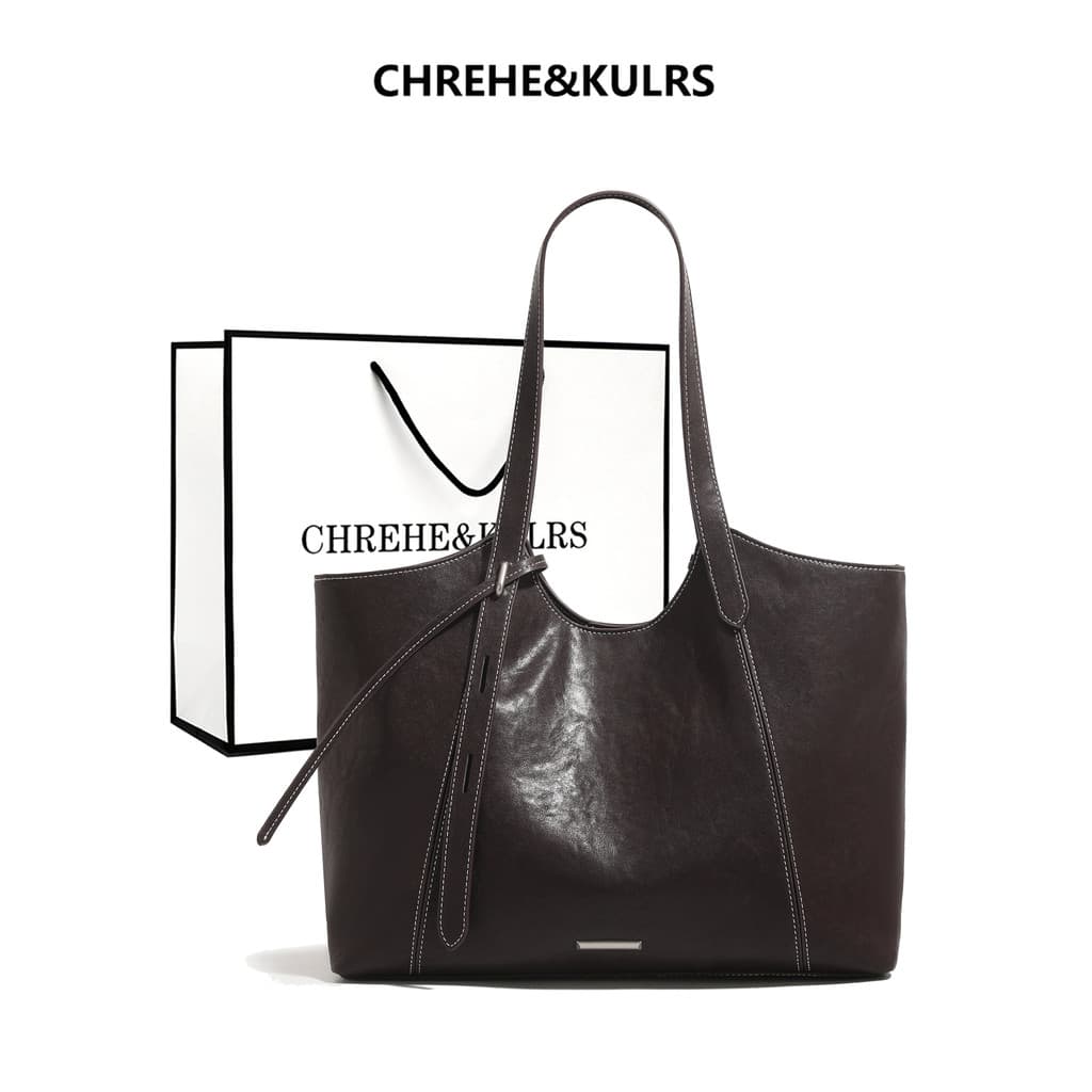 CHREHE & KULRS Bolsa Tote de grande capacidade feminina 2026 Novo estilo Bolsa nas axilas Bolsa de ombro para viagem