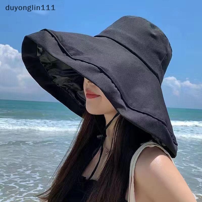 (duyonglin111) Chapéu De Pescador De Verão Respirável De Aba Larga Da Moda Com Corda À Prova De Vento Boné De Sol Anti-U