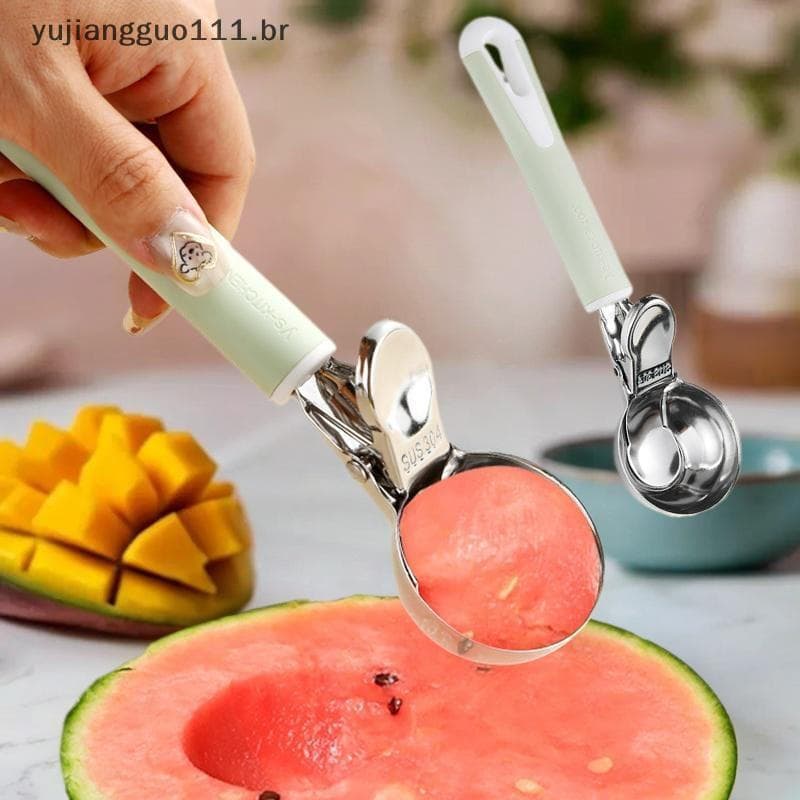 # Novo 304 Colher De Sorvete De Aço Inoxidável Escavador Não-Sti Melancia Bola De Frutas Iogurte Ferramenta Multifuncion