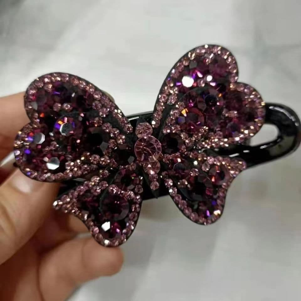 Nova flor de strass checo grande clipe de cauda de andorinha versão coreana grampo de cabelo grampo de rabo de cavalo ca