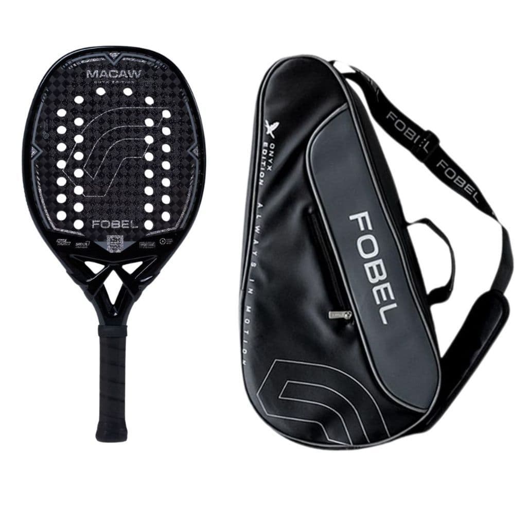 Raquete Beach Tennis Macaw Onyx Limited Edition Fobel- 12K Carbon + Sistema Antivibração→SHOCK ARMOr