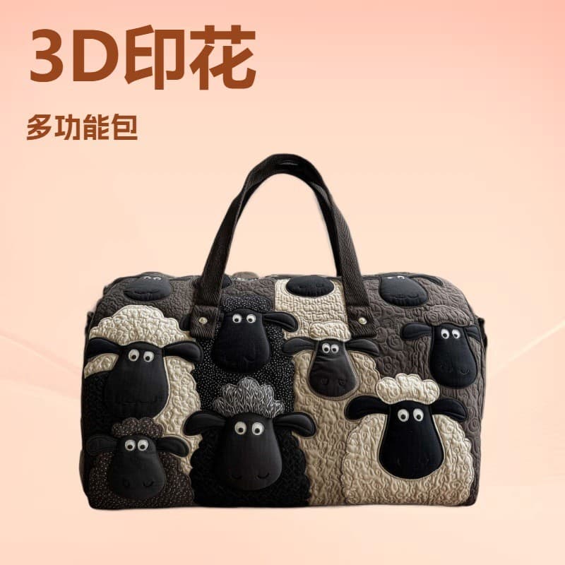 18x9x9 Polegada acolchoado bordado portátil 3D impresso viagem Bolsa esportes multifuncionais Academia Bolsa Yoga Bolsa