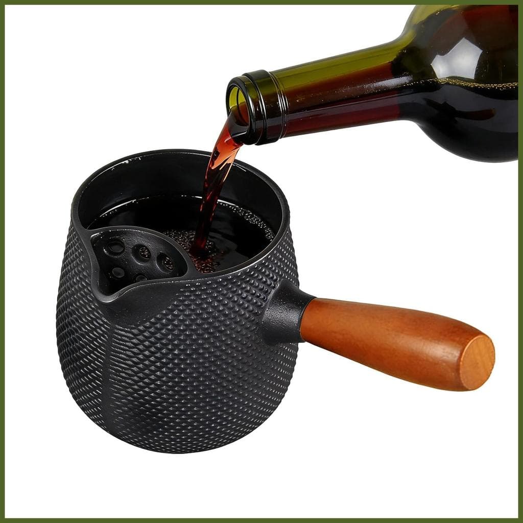 Bule De Ferro Fundido 600ml Chaleira De Cerveja Com Alça À Prova De Derramamento Para Fogão De Cozinha Desktop Viagem Ca