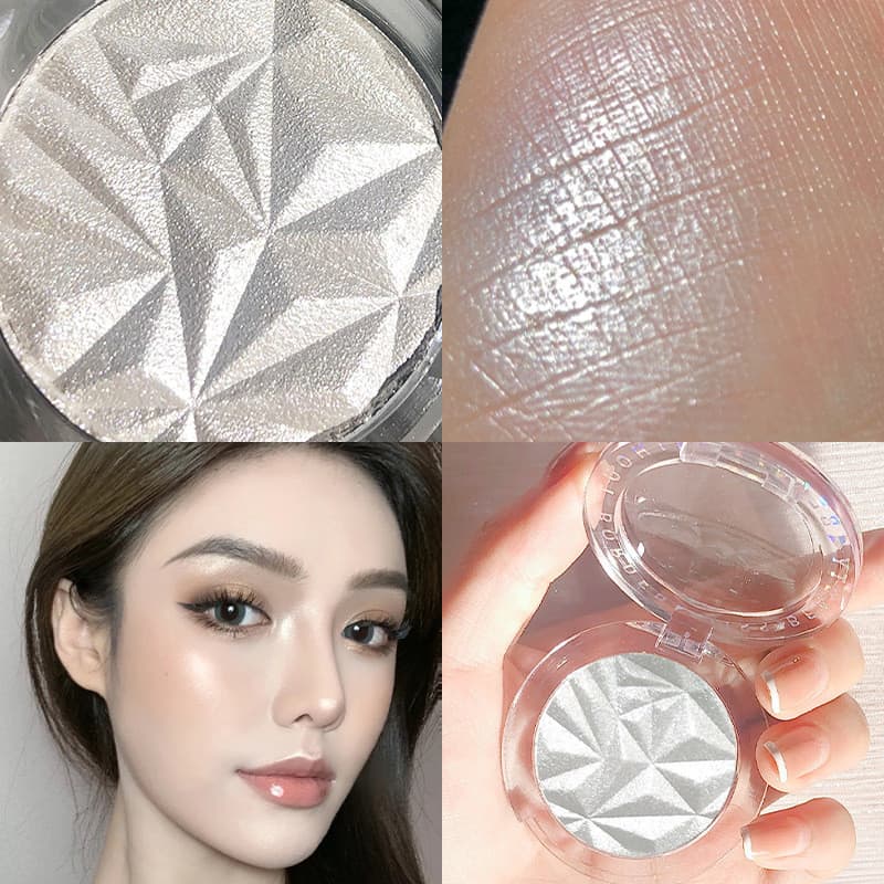 Retro fada diamante destaque rosto brilho fino glitter registro pressionado pó Natural Blush nariz sombra contorno um