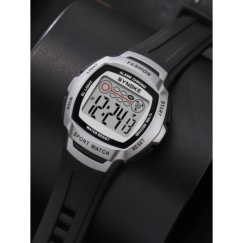 SYNOKE Moment Sports Relógio Eletrônico Masculino Simples Pequeno Retro À Prova D 'Água Luminoso Relógio de Estudante do