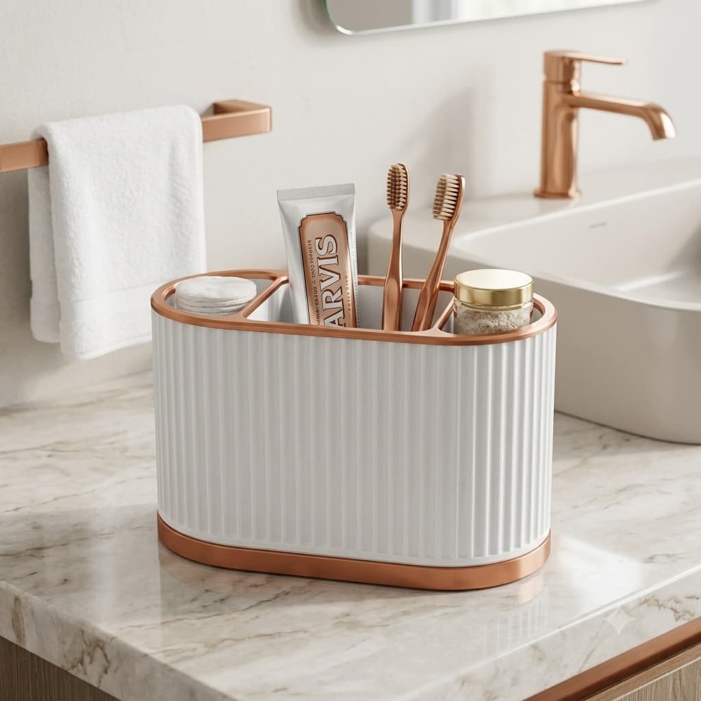 Porta Escova e Pasta de Dentes Organizador 15 cm