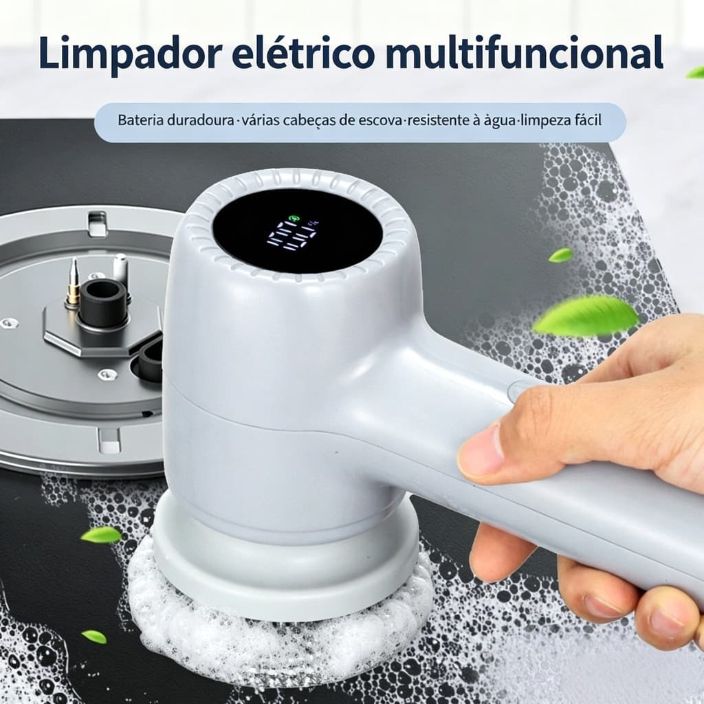 Multifuncional escova de limpeza elétrica Mini casa cozinha banheiro à prova dwaterproof água Multi-escova cabeça portát