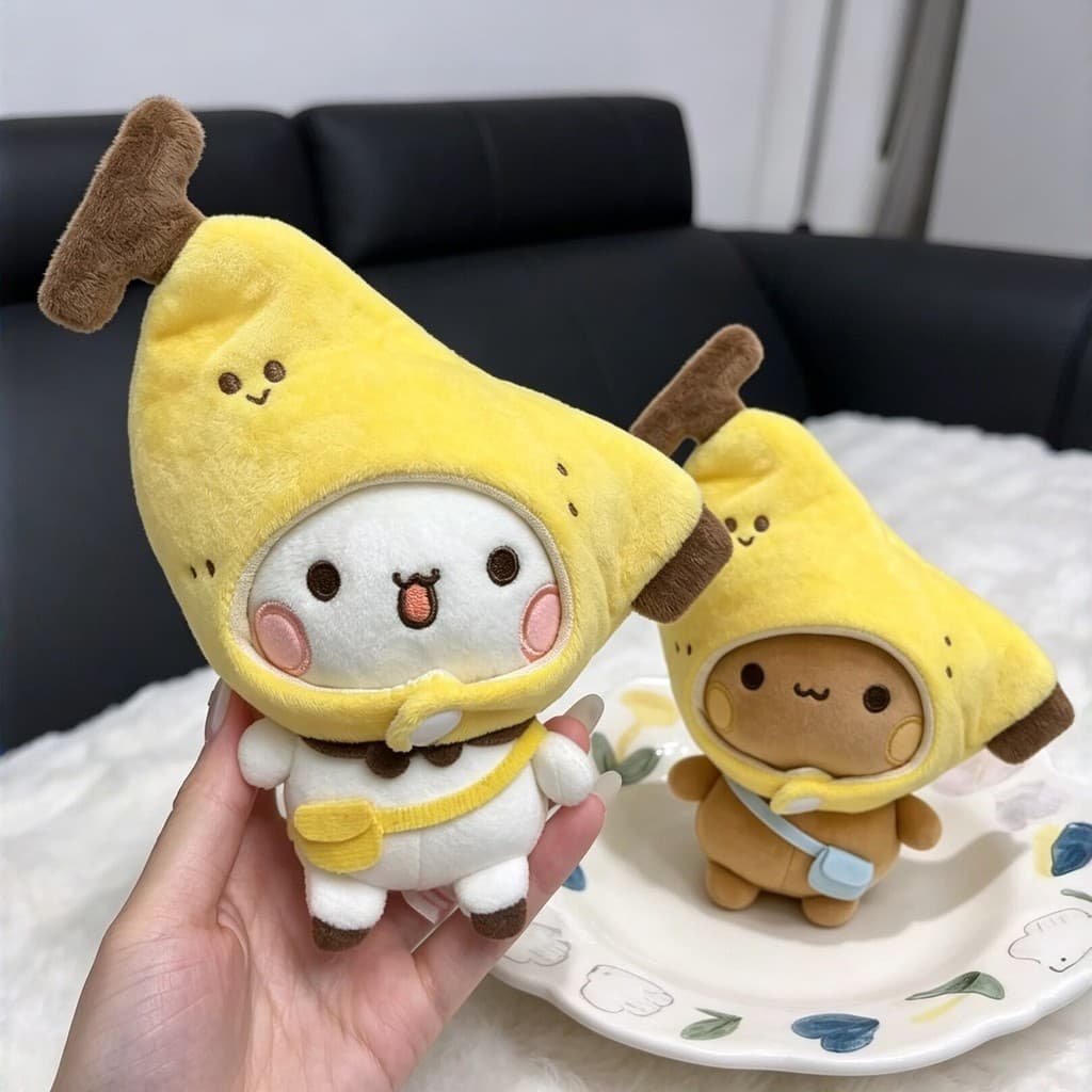 Bonito Banana roupas de bebê auto-rindo urso chapelaria boneca 10cm algodão boneca roupas decoração boneca de pelúcia ch