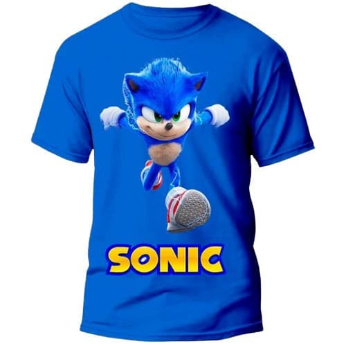 Camiseta Infantil 100% Algodão Personalizada Estampa Sonic Meninos e Meninas uso casual dia a dia