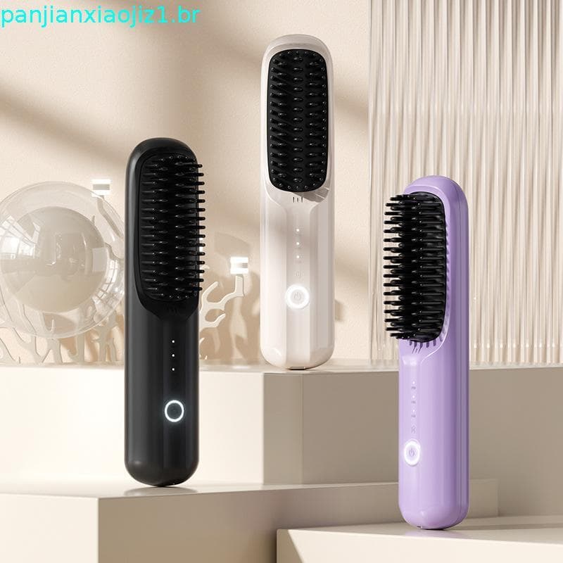 2024 novo estilo LCD plug-in aquecimento cerâmico pente elétrico alisador de cabelo plug-in portátil cabelo em linha ret