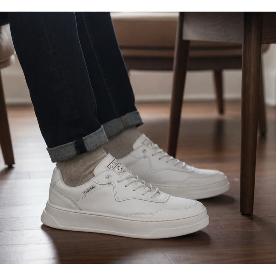 Tênis Masculino Casual Calce Fácil Confort Premium Leve Couro Sapatênis Clássico Macio Antiderrapante Dia a Dia