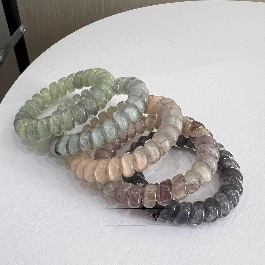 Conjunto de 5 peças ~ linha de telefone anel de cabelo bandana high-End sentir simples corda de cabelo sem costura faixa