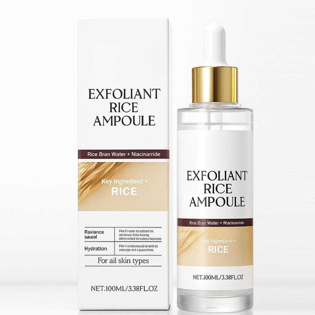 Ampola Esfoliante de Arroz Branco, Novo Esfoliante Suave para Rosto e Corpo 2025, Esfoliante de Arroz Preto e Branco par