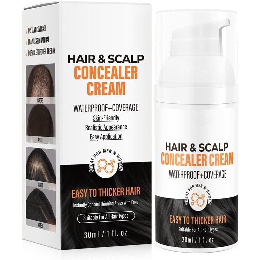 Creme Corretor para Cabelo e Couro Cabeludo, Corretor Capilar para Homens, Cobertura Impermeável para Retocar Raízes e C
