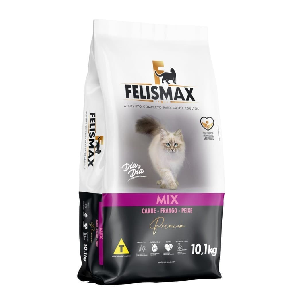 Ração Colosso Premium Gato Adulto e Filhote Mix Carne Frango Salmão (Felismax) 10 Kg