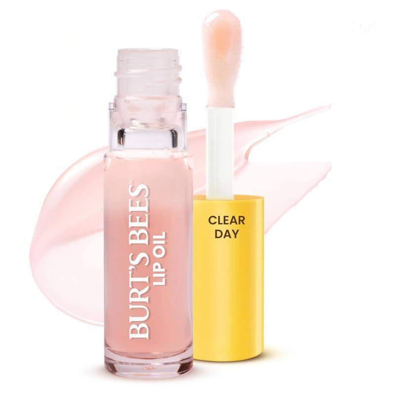Burt's Bees Lip Oil Clear Day, Hidratação Instantânea, Nutre e Suaviza os Lábios, Sem Corante, Acabamento de Alto Brilho