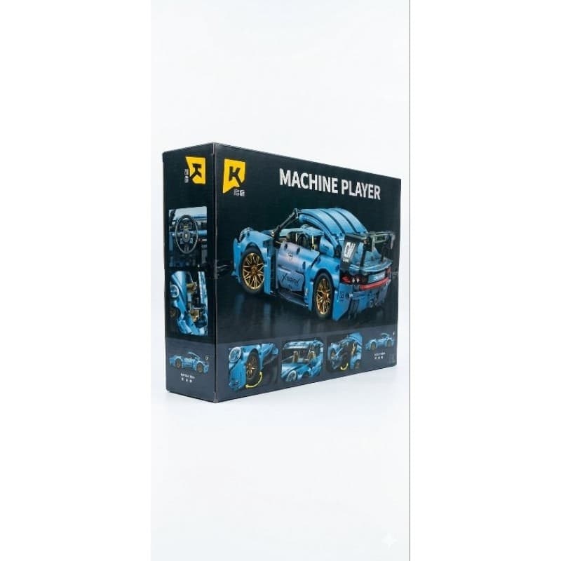 Brinquedo Bloco Montar Carro Corrida Machine Player 975 Peças