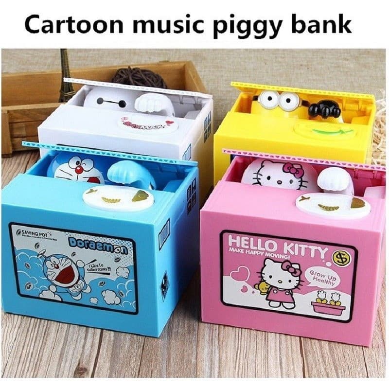 Hello Kitty Cofre De Moedas/Doraemon/Banco De Dinheiro/Brinquedo