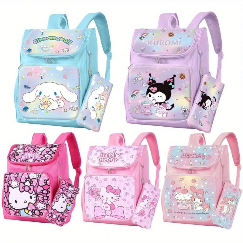 Mochila Fofa De Desenho Animado , Escolar Kawaii De Grande Capacidade Para Meninas De Viagem