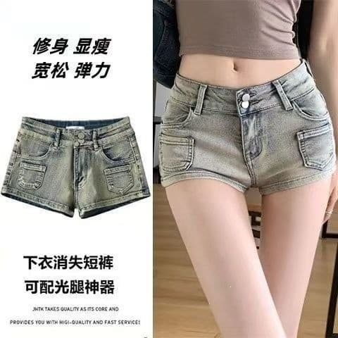 Calças curtas de verão, justas, elásticas, de corte reto e que abraçam o quadril, para mulheres pequenas, estilo retrô a