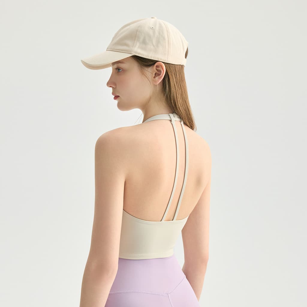 Arco nó Halter pescoço Yoga colete alça ajustável almofada no peito roupa interior esportiva reunião Fitness estilingue