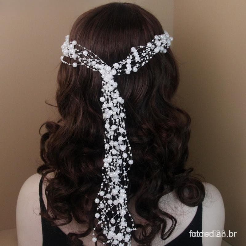 #     Pérolas Weicheng Grinalda para Acessórios de Cabelo de Casamento Noiva Mulher Vinha Meninas Tiara