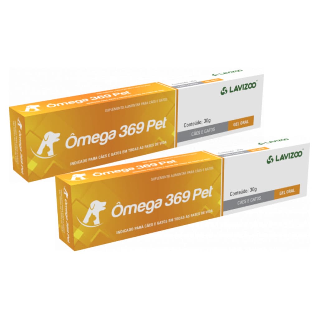 Kit 2 Omega 369 Pet Lavizoo Cães e Gato para Queda de Pelos