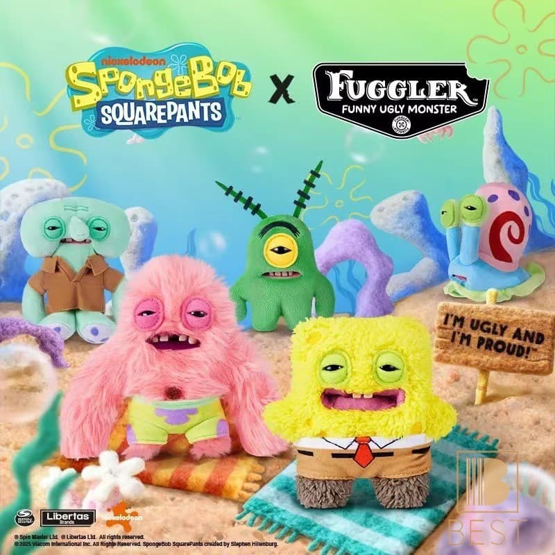Boneca De Pelúcia Fofa Bob Esponja Monster Teeth-Pingente Grande E Feio Funky