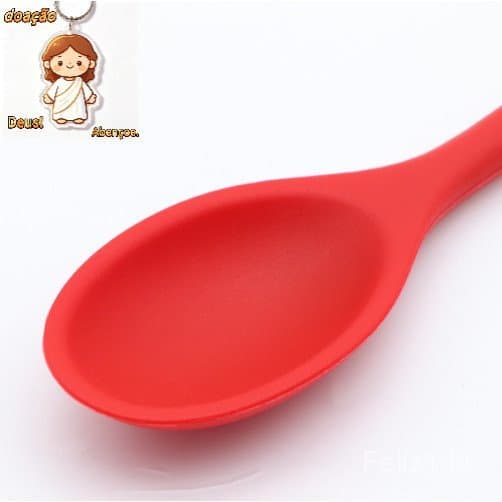 2 Pcs 27cm Colher Redonda De Silicone Utensílio De Cozinha Vermelho Promoção