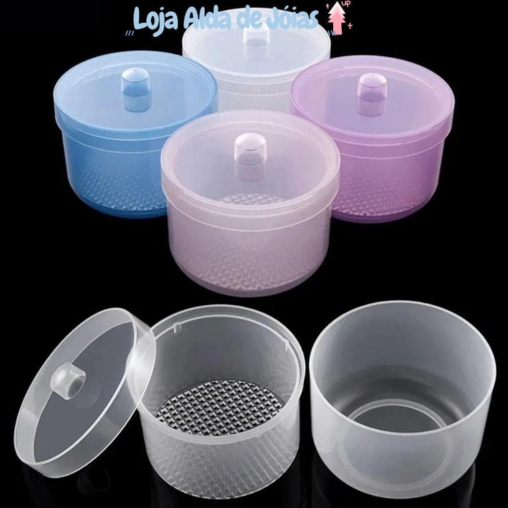 Esterilizador De Brocas Para Nail Art EMILEES , Caixa De Desinfecção De Arte Em Unhas De Plástico Rosa , Com Tampa