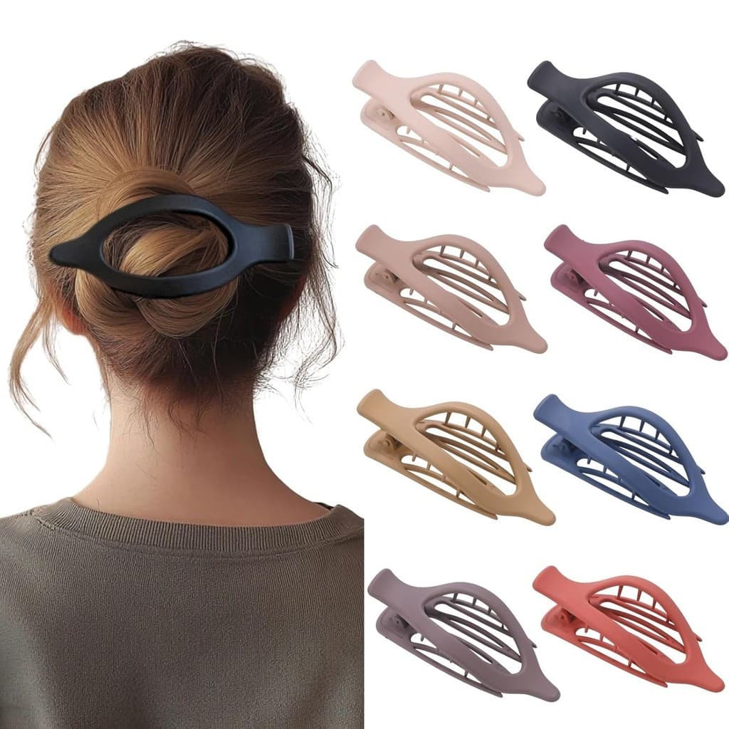 Grampos De Cabelo Planos Franceses Para Mulheres Grandes Presilhas De Garra Antiderrapantes Foscas Cabelos Grossos E Fin