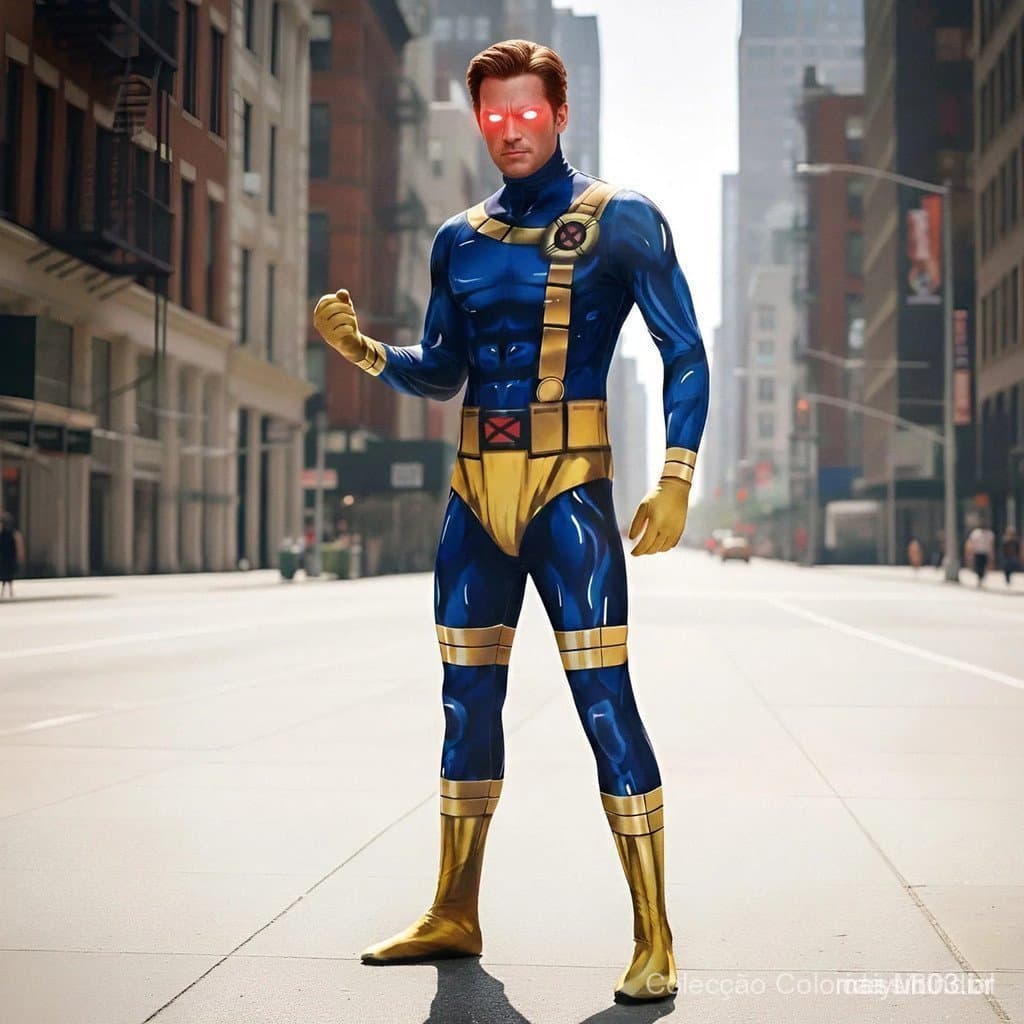 Novidades: Fantasia Realista do Ciclope dos X-Men para Cosplay com Acessório para a Cabeça CMWR88998899 BXOJ QMBI