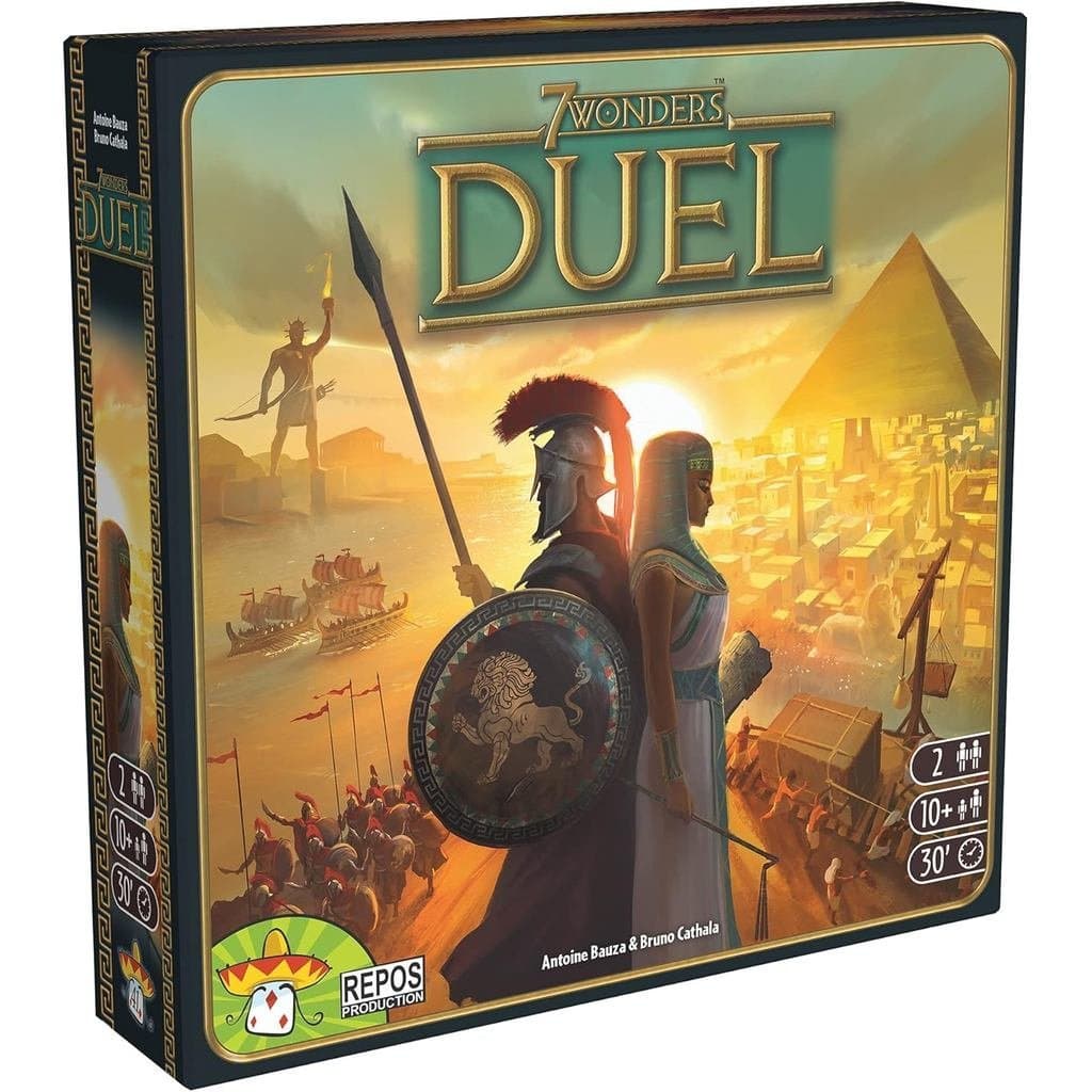 Asmodee 7 Wonders Duel Jogo de Tabuleiro JOGO BASE - Batalhas Intensas para Dois Jogadores no Mundo Antigo, Jogo de Estr